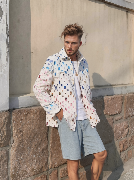 Distressed Colorful Checkerboard Shirt